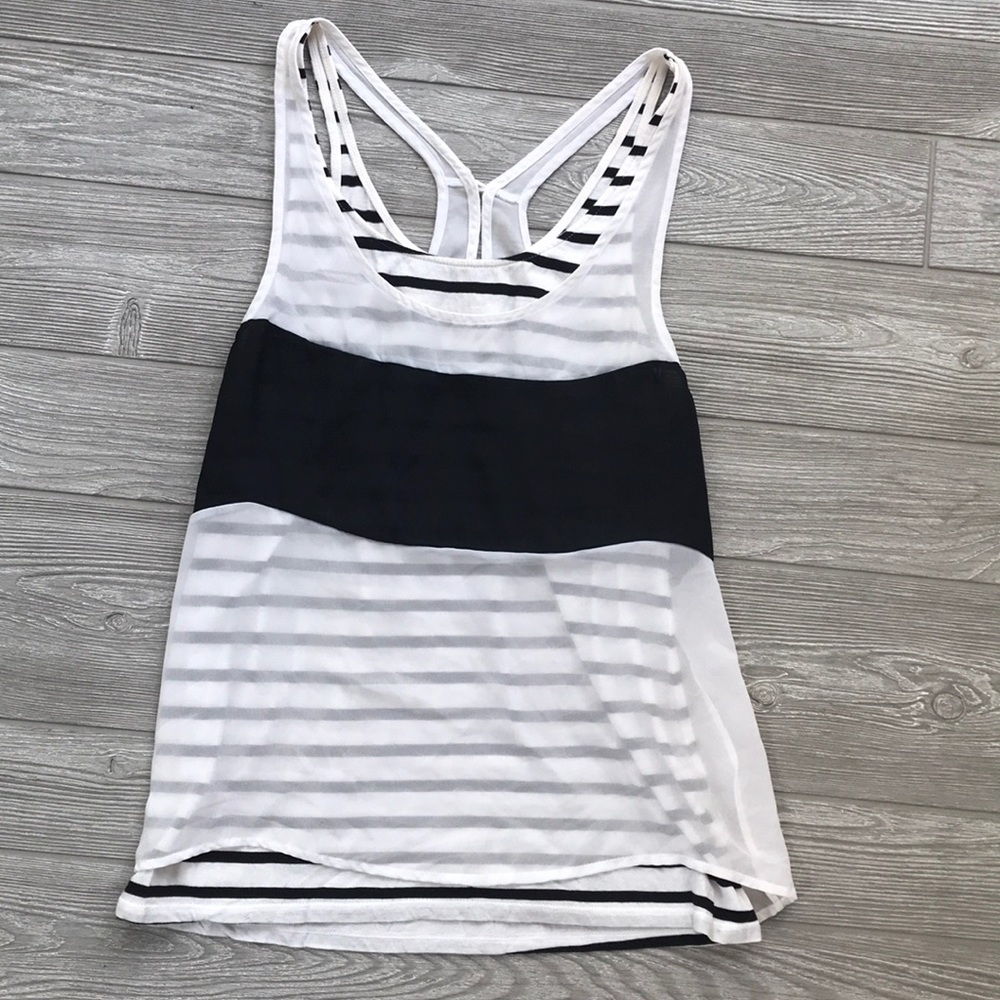 Express Layered black and white tank top